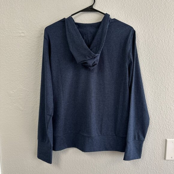 Quince Navy Blue Flowknit Ultra Soft Performance Full Zip Hoodie Sz Medium Mens - Picture 3 of 4